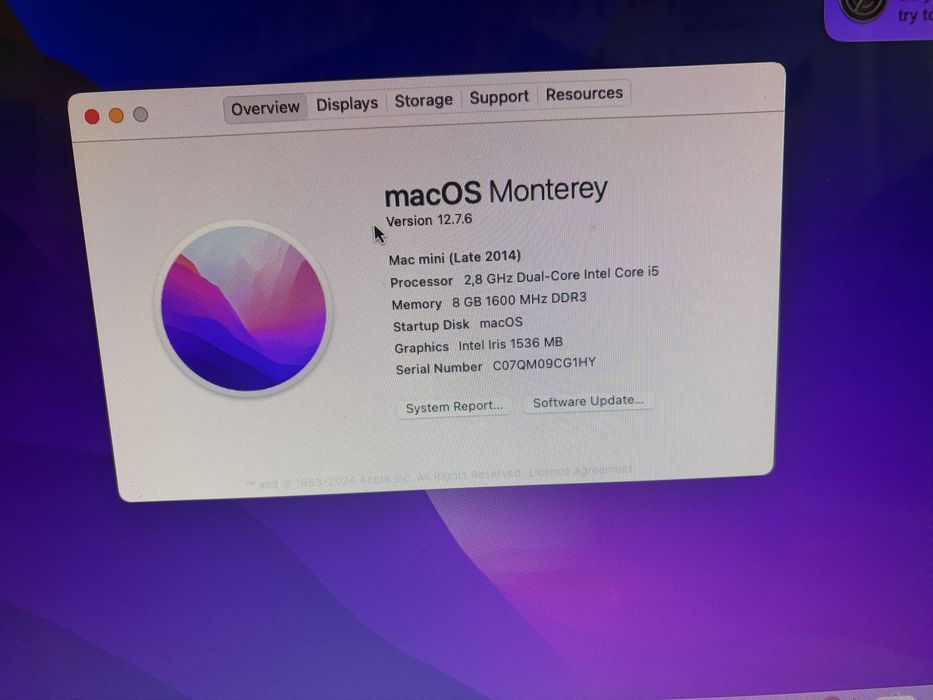 Mac mini 2014 2.8 ghz ssd 512 gb hard 1 tera