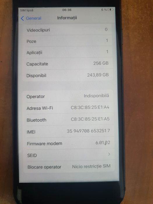 Iphone 8 256gb fara sparturi