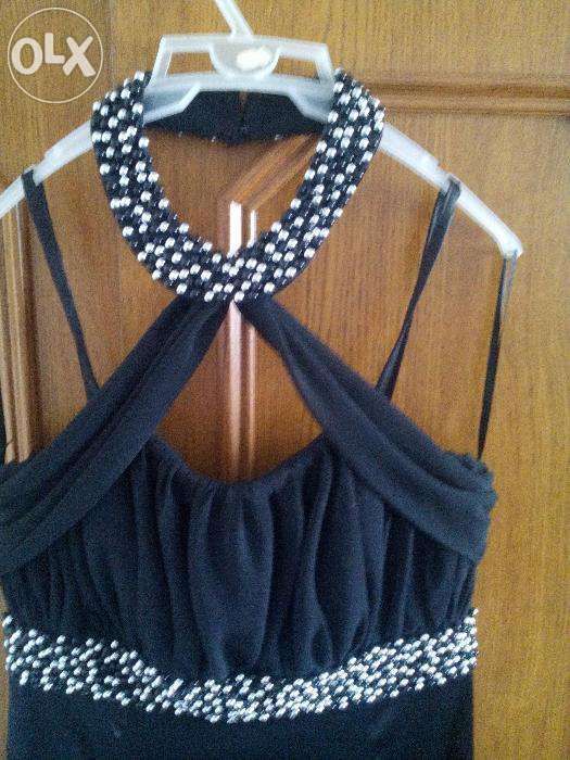 Rochie superba neagra cu perle
