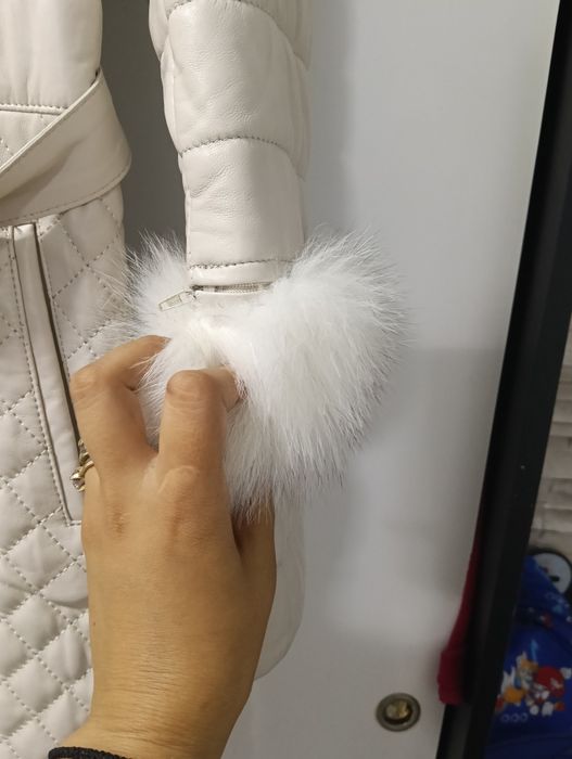 Haina de piele cu blană naturală