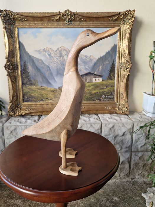 Чифт страхотни антикварни английски дървени фигури статуетки