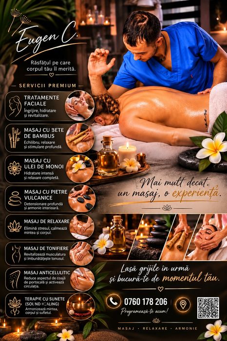 Masaj profesional la salon sau la domiciliul dvs.
