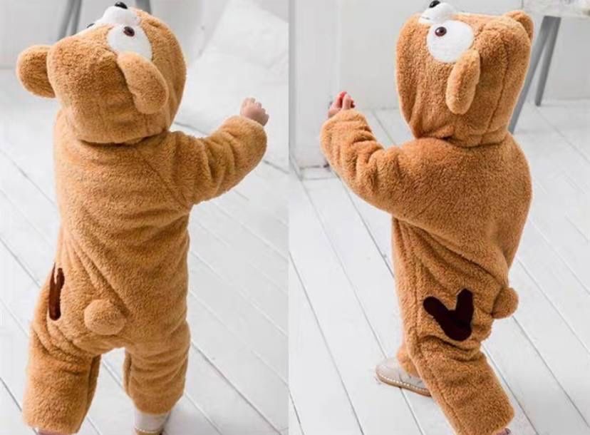 Теплый детский комбинезон на 3-4 года (костюм) мишка медведь