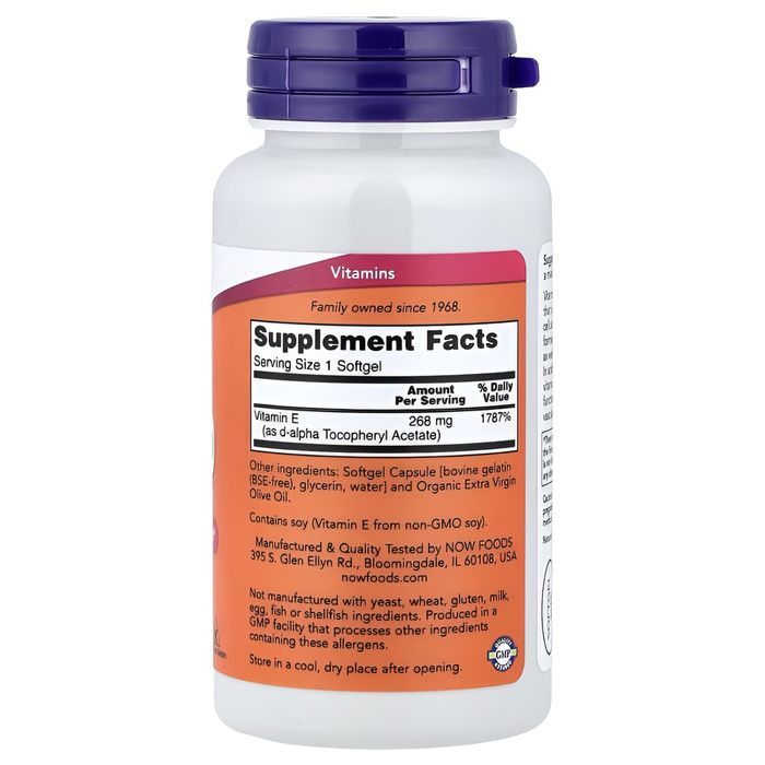 E-400 400 IU 100 softgels Now foods, Витамин Е 400 МЕ Америка
