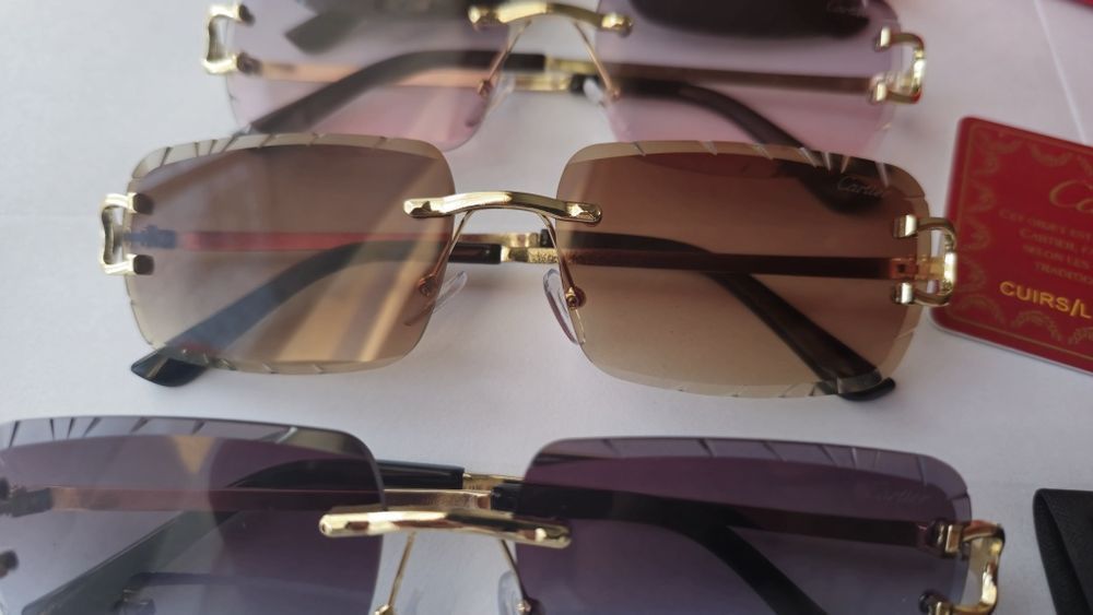 Set ochelari de soare Cartier Rimless Diamond Cut.
