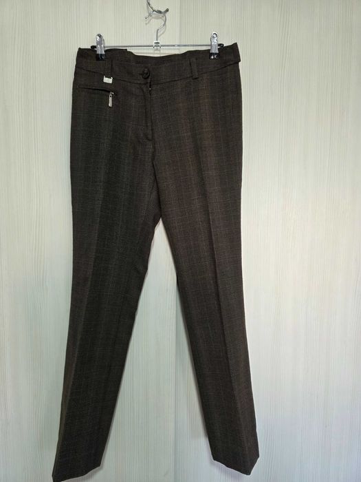 Pantaloni Eleganti Office în Carouri – Maro / Gri