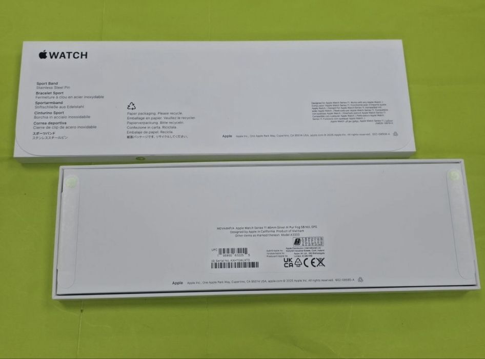 ЗАПЕЧАТАН 46mm Apple watch 11 Yettel Гаранция 2028г. Silver | Purpl