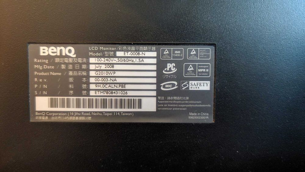 Monitor BenQ ET0008N 19'' LCD functional, poze reale