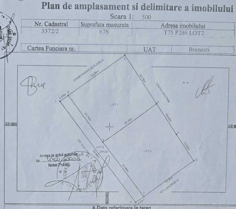 PROPRIETAR – Teren intravilan 678 mp, Brănești – Păsărea, Ilfov | 27 m deschidere  | Gata de construit