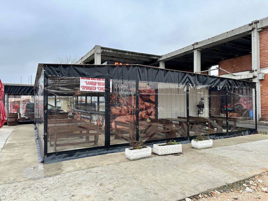 Ветроупорни завеси PVC прегради прозрачен винил кристал найлон барбекю