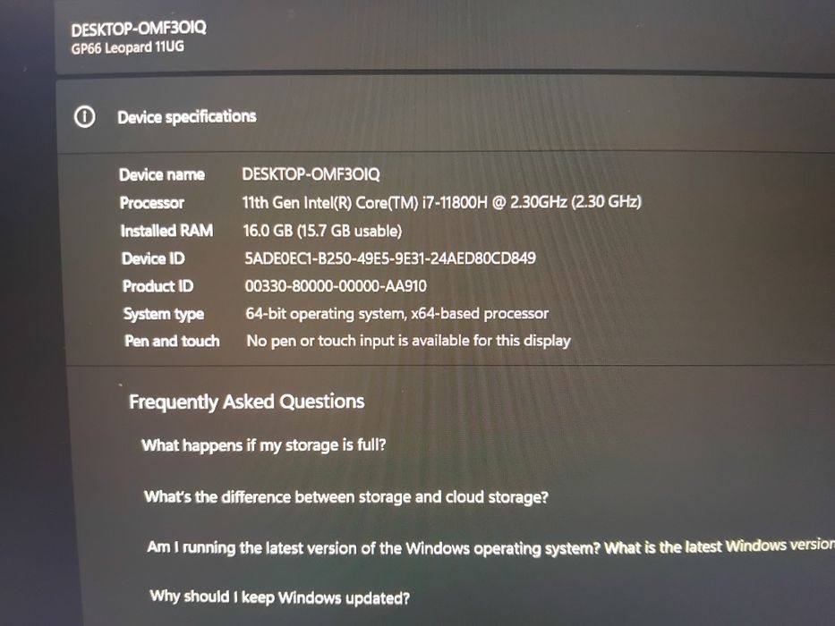 Laptop MSI  GP 66, Leopard 11UG