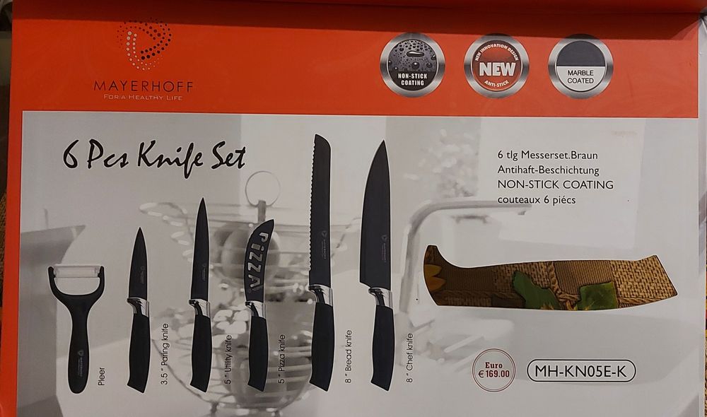 Set 5 Cutite + 1 Decojitor Ceramice - antibactriene MAYERHOFF