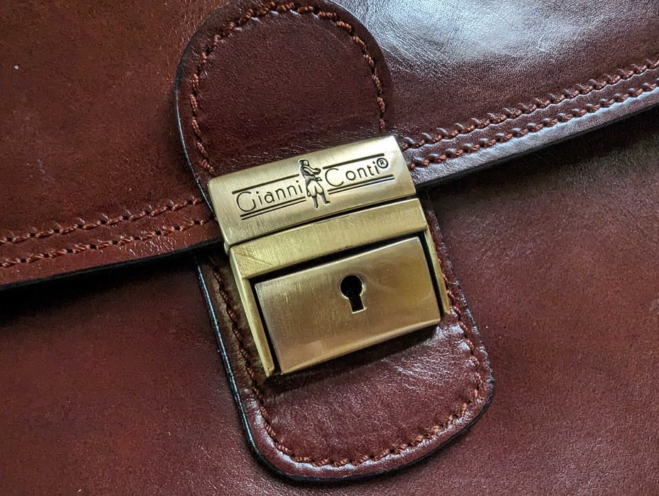 Geantă din piele naturală Gianni Conti, bărbați, nouă și nefolosită