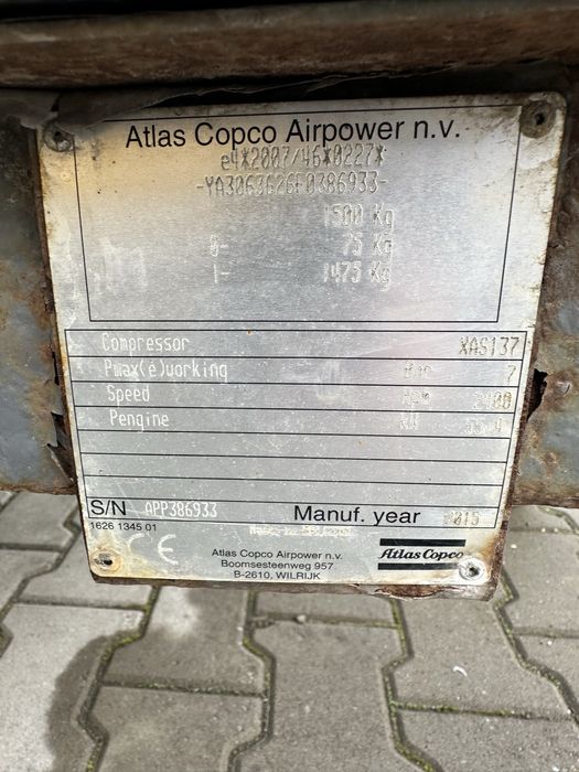 Motocompresor Atlas Copco XAS 137  8 m3/min
