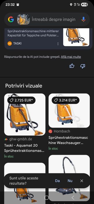 Aspirator curățare tapițerie și covoare