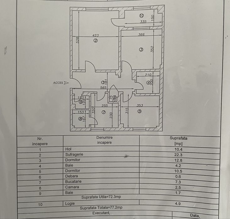 Apartament 3 camere, confort 1 decomandat Fratii Golesti