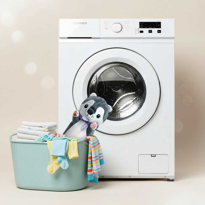 Jucarie de plus si perna plus de imbratisat copii caine husky 70 cm