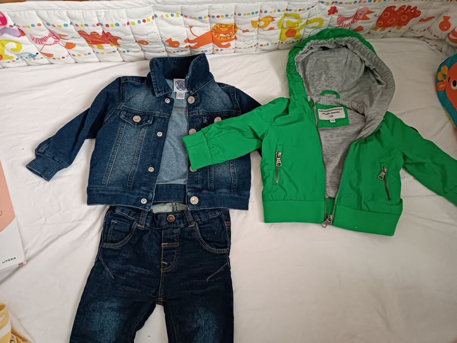 Set bebe geaca și blugi măr 68