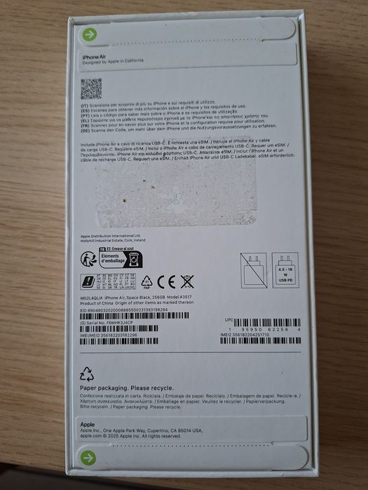 Iphone Air Space Black 256 GB