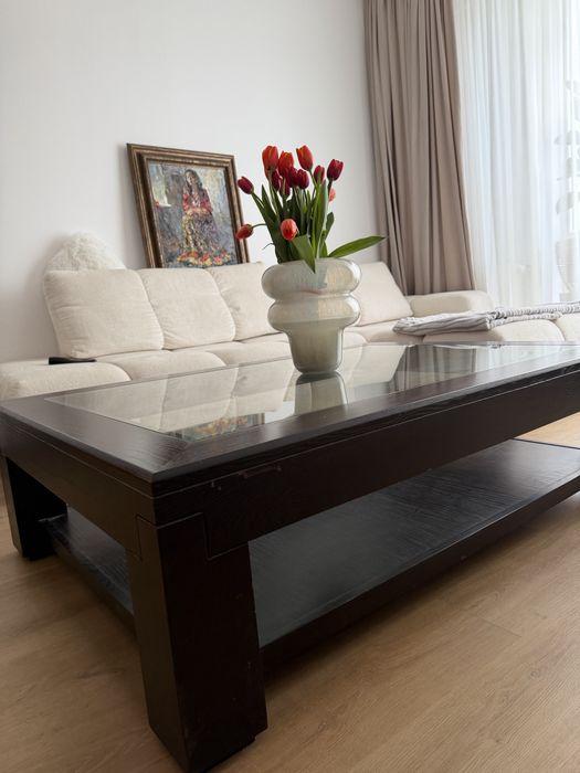 Masa living lemn masiv Mobexpert, 140x100x40 cm