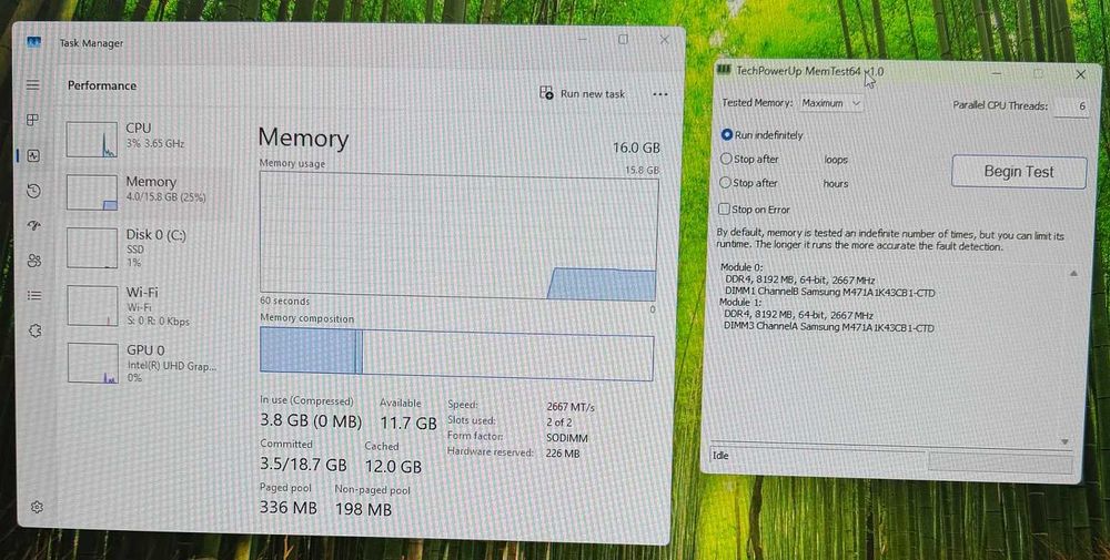 16 GB DDR4 Samsung M471A1K43CB1-CTD, 2666 MHz (kit format din 2 buc. 8 GB)