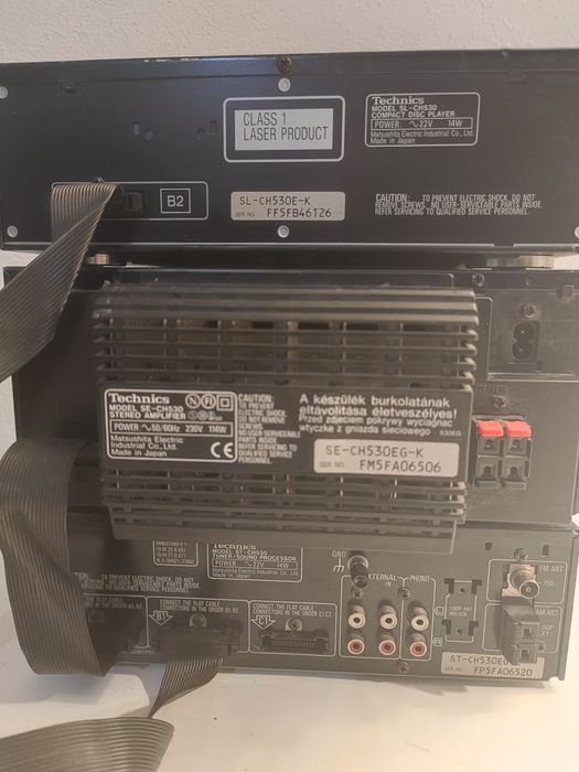 Mini sistem Technics amplificator SE CH 530, deck, tuner sound process