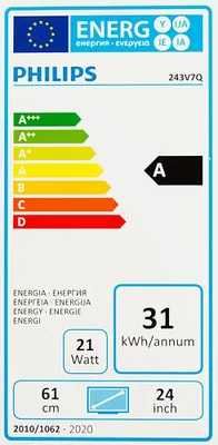 Монитор 23.8" Philips 243V7QDSB, Black