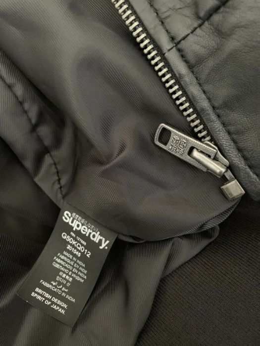 Женская кожаная куртка Superdry Angels Leather Baseball Bomber Jacket!