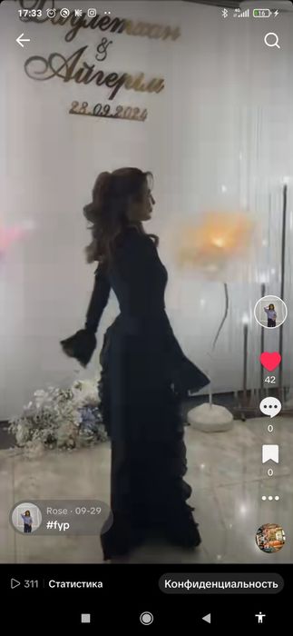 Черное вечерняя платье