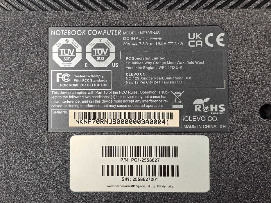 Laptop i7-13700H / RTX 3050 / 32GB RAM / 1TB NVMe Clevo PC Specialist NP70RNJS – 17 inch –