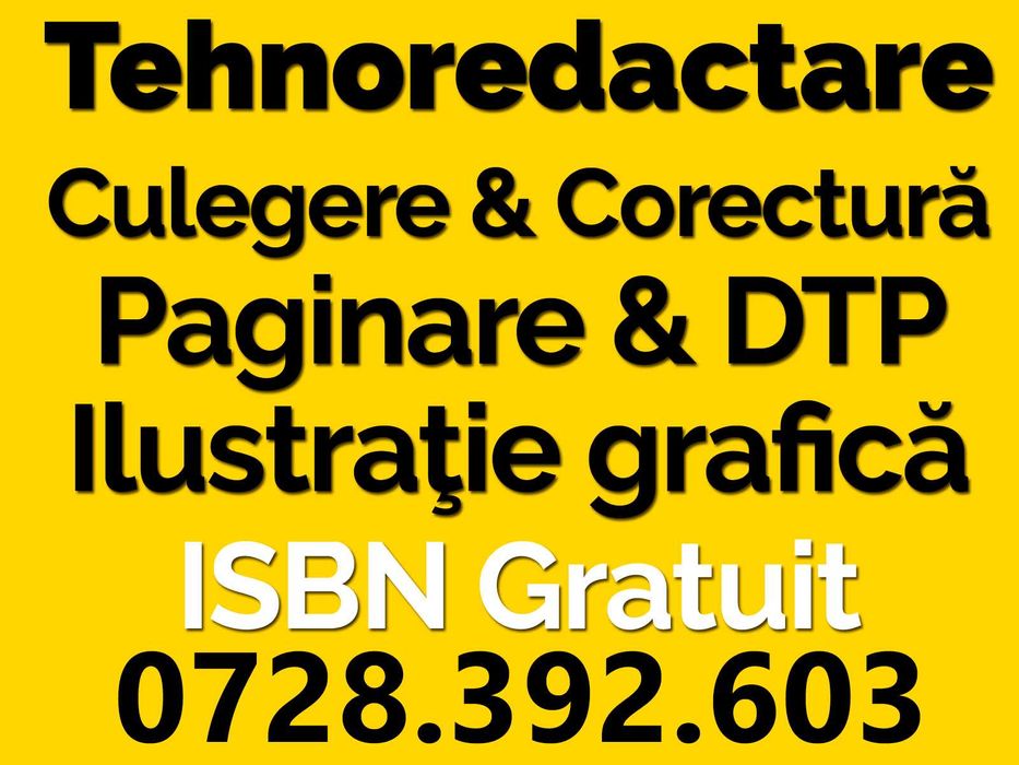 Editare | Tehnoredactare | DTP | 3 lei/pag. 300 lei Grafica Coperta |