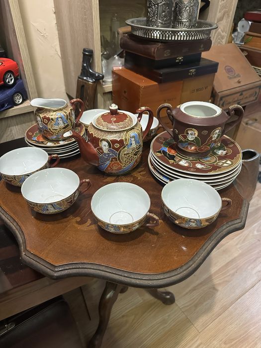 стар японски порцеланов сервиз за чай Сацума