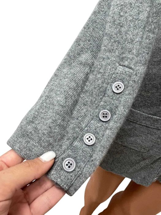 BONNETERIE размер XS S дамска дълга кашмирена жилетка 100% КАШМИР сива