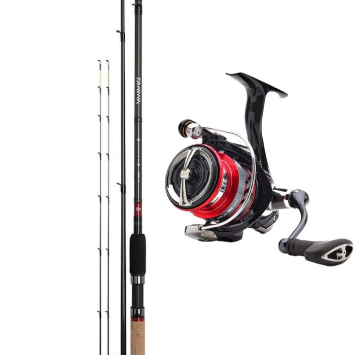 Фидер комплект Daiwa Ninja. Въдица 3.60мт 120гр,макара и подарък корда