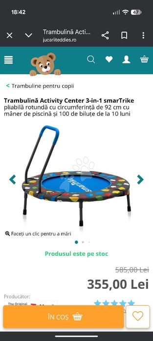 Trambulina activity center smarTRIKE 92cm interior