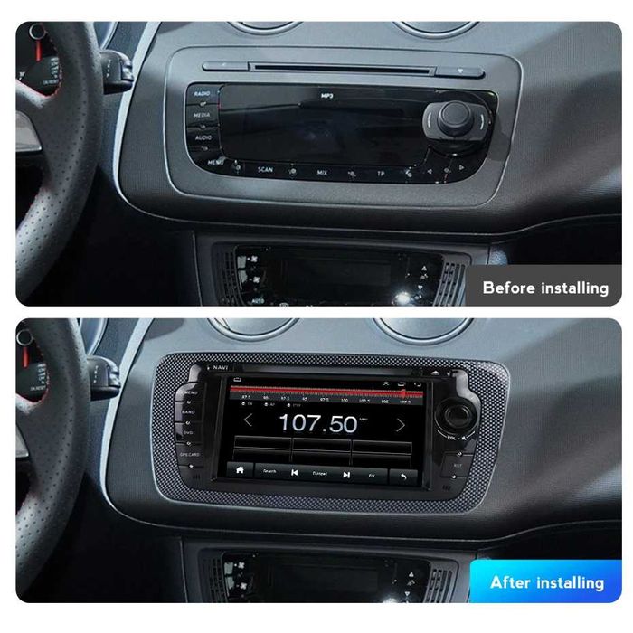 Мултимедия за Seat Ibiza Двоен дин Навигация 2 DIN плеър Android Сеат