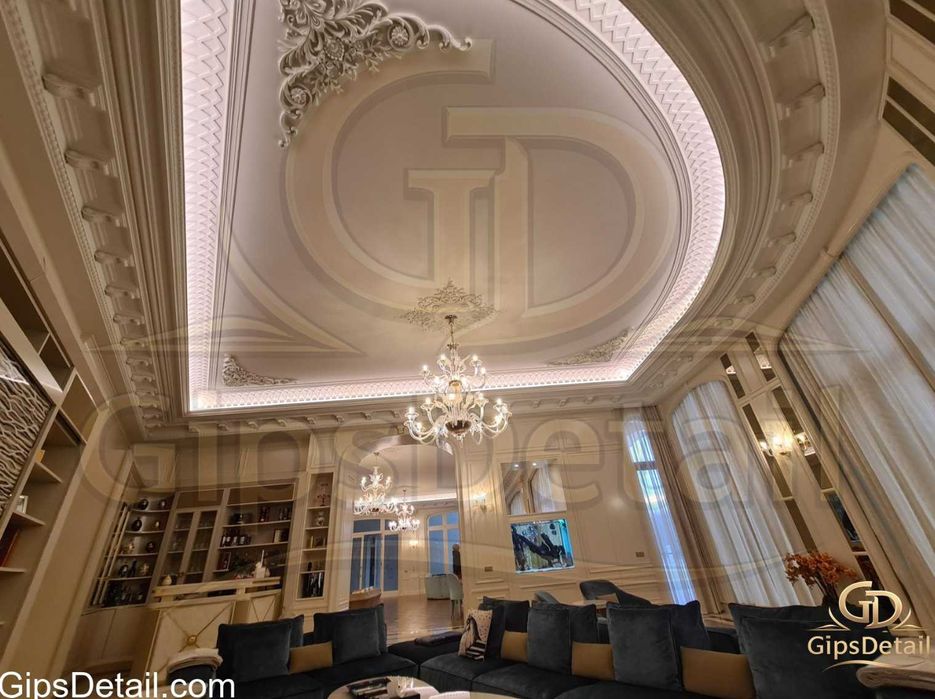 Гипсови орнаменти - корнизи, скрито осветление