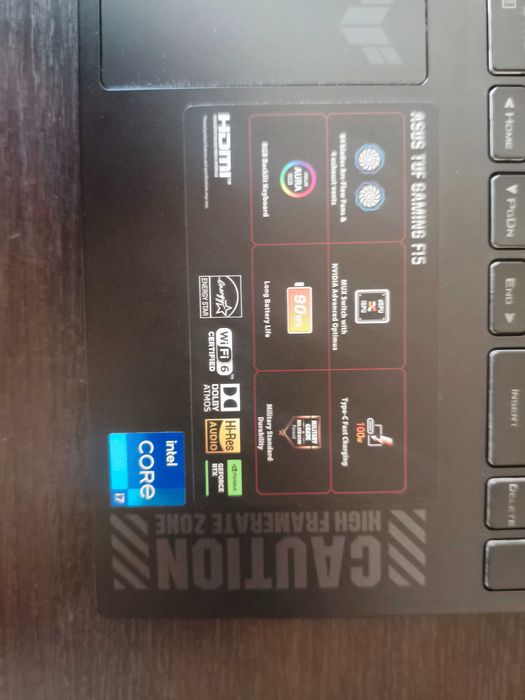 Laptop ASUS Gaming 15.6 TUF F15 FX507VV, FHD 144Hz, Intel Core i7-13620H (24M Cache, up to 4.90 GHz), 16GB DDR5, 512GB SSD, GeForce RTX 4060 8GB