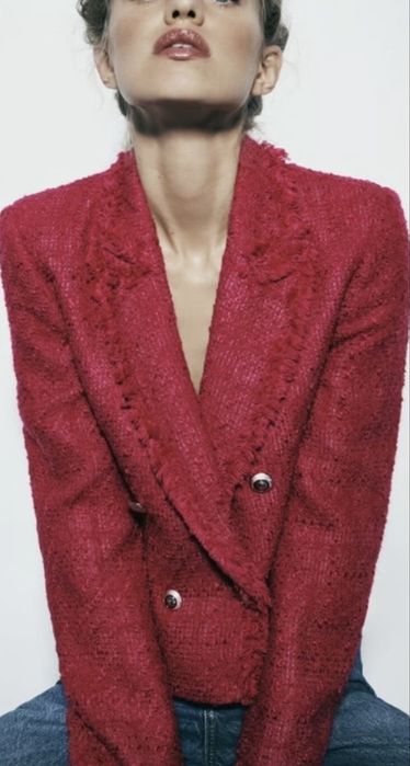 ZARA Textured Blazer, XS, нов с етикет