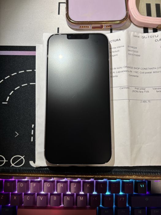 Telefon iPhone 14 Purple 128GB Liber de retea 85% baterie factura