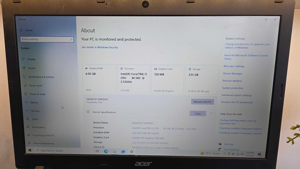 Laptop Acer Travelmate I3