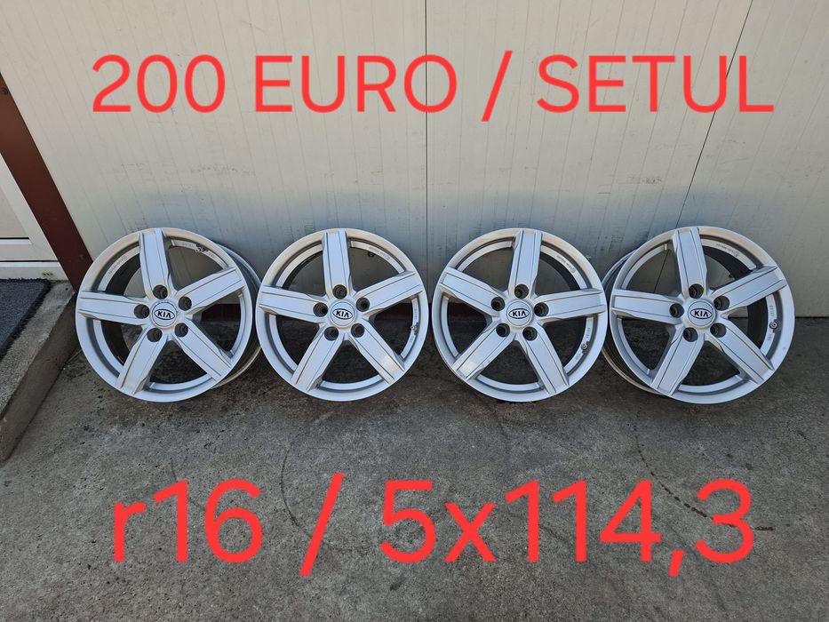 Set jante din aluminiu r16 / Kia Dacia Nissan Renault Hyundai Mazda Toyota Mitsubishi / 5x114,3 / ET 36