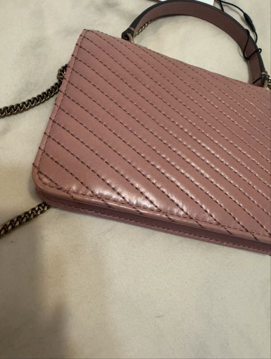 Tory Burch pink magnolia quilted handle bag