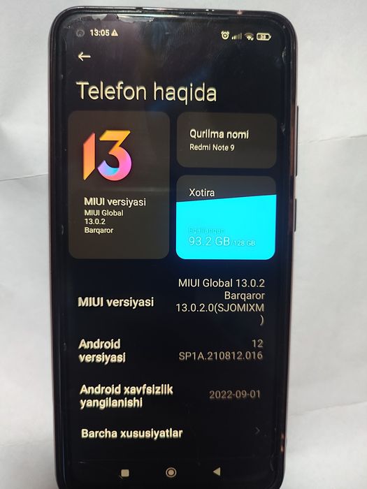 Redmi Not 9 holati ideal