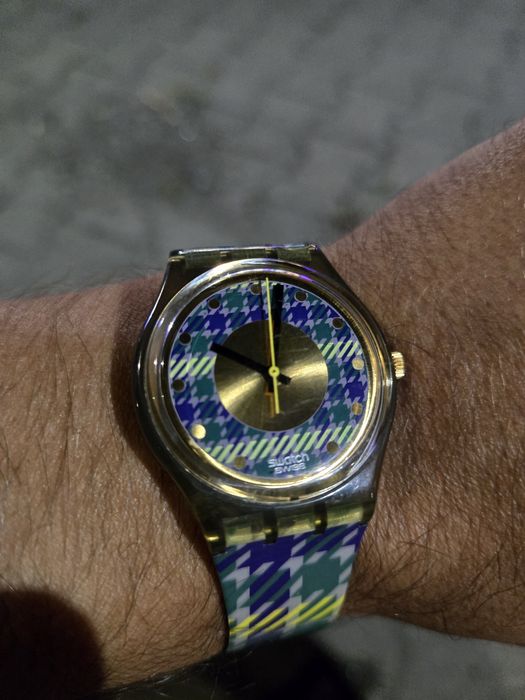 Ceas Swatch 1991 Gold Geprmetric Purple Swiss Made Watch  Men&Women Quartz