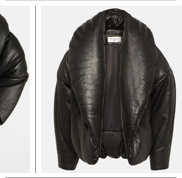 Продам кожаный дутый пуховик