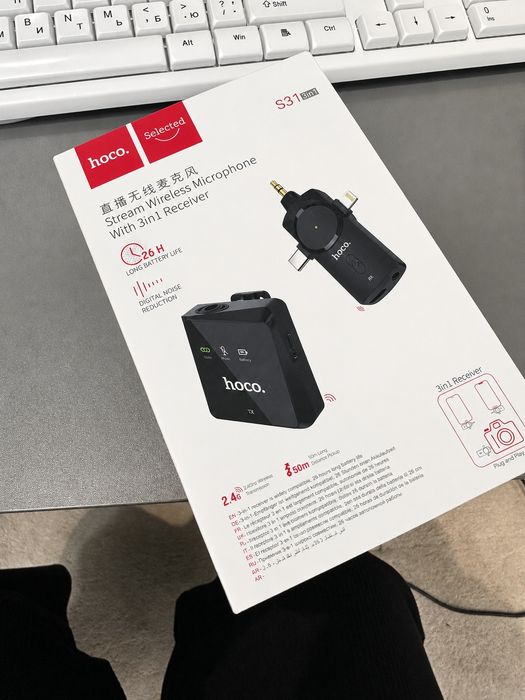 Hoco Selected Stream Wireless Microphone With 3 in 1 Receiver