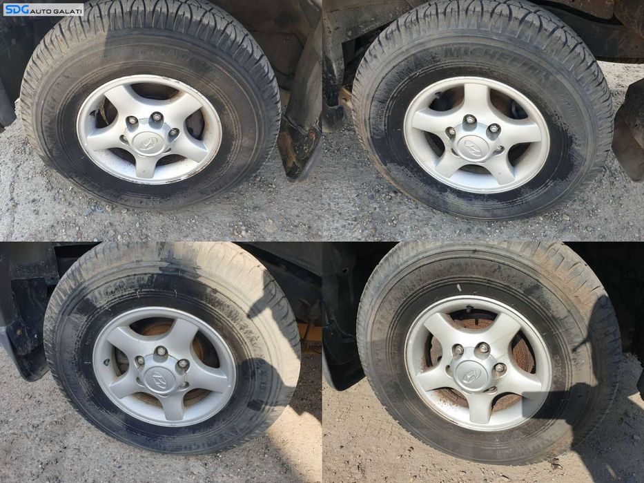 Set 4 Jante Aliaj cu Anvelope Michelin M+S Dot 2015 225 75 15 R15 Hyundai Terracan 2001 - 2007 [C2816]