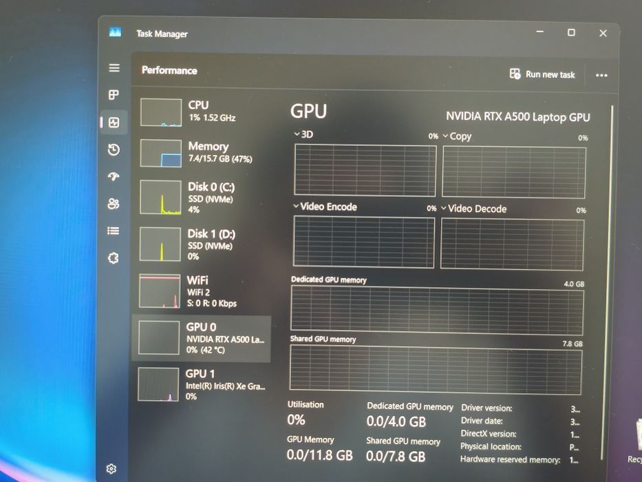 работна станция Dell Precision 3580 - i7-1360P, NVIDIA RTX A500, 16 GB DDR5 4800 MT/s RAM