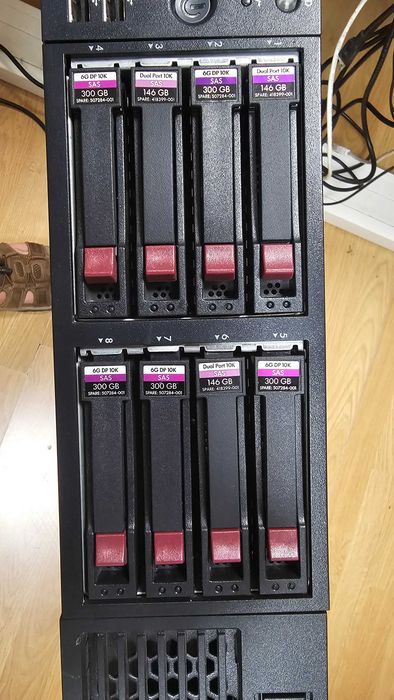 2U сървър HP ProLiant DL360 G7 – 2x E5620, 16GB RAM, 4x 1GbE, Smart Array P410i, 2x 460W, 3x146GB SAS + 5x300GB SAS